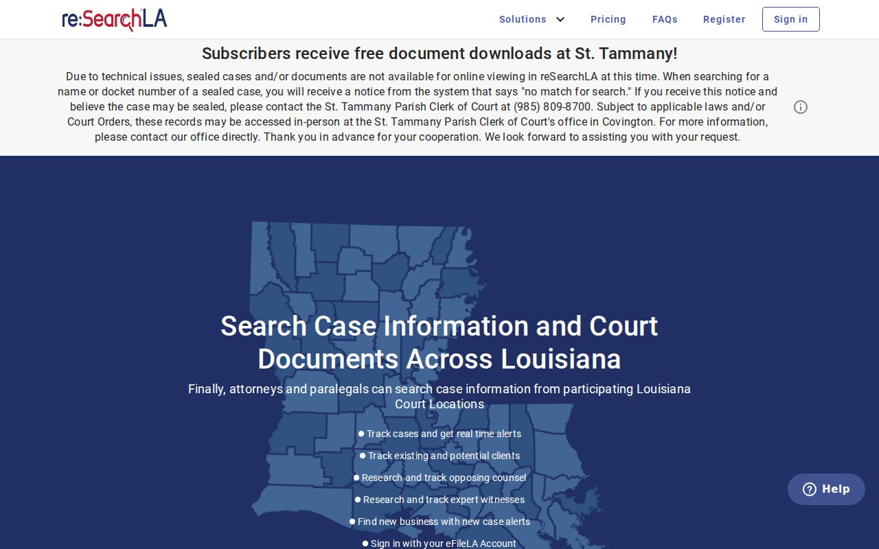 St. Tammany Parish criminal court record search